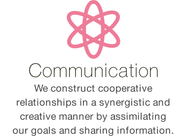 Communication... We construct cooperative relationships in a synergistic and creative manner by assimilating our goals and sharing information.